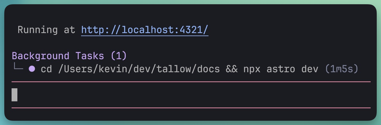 Single background task with status widget